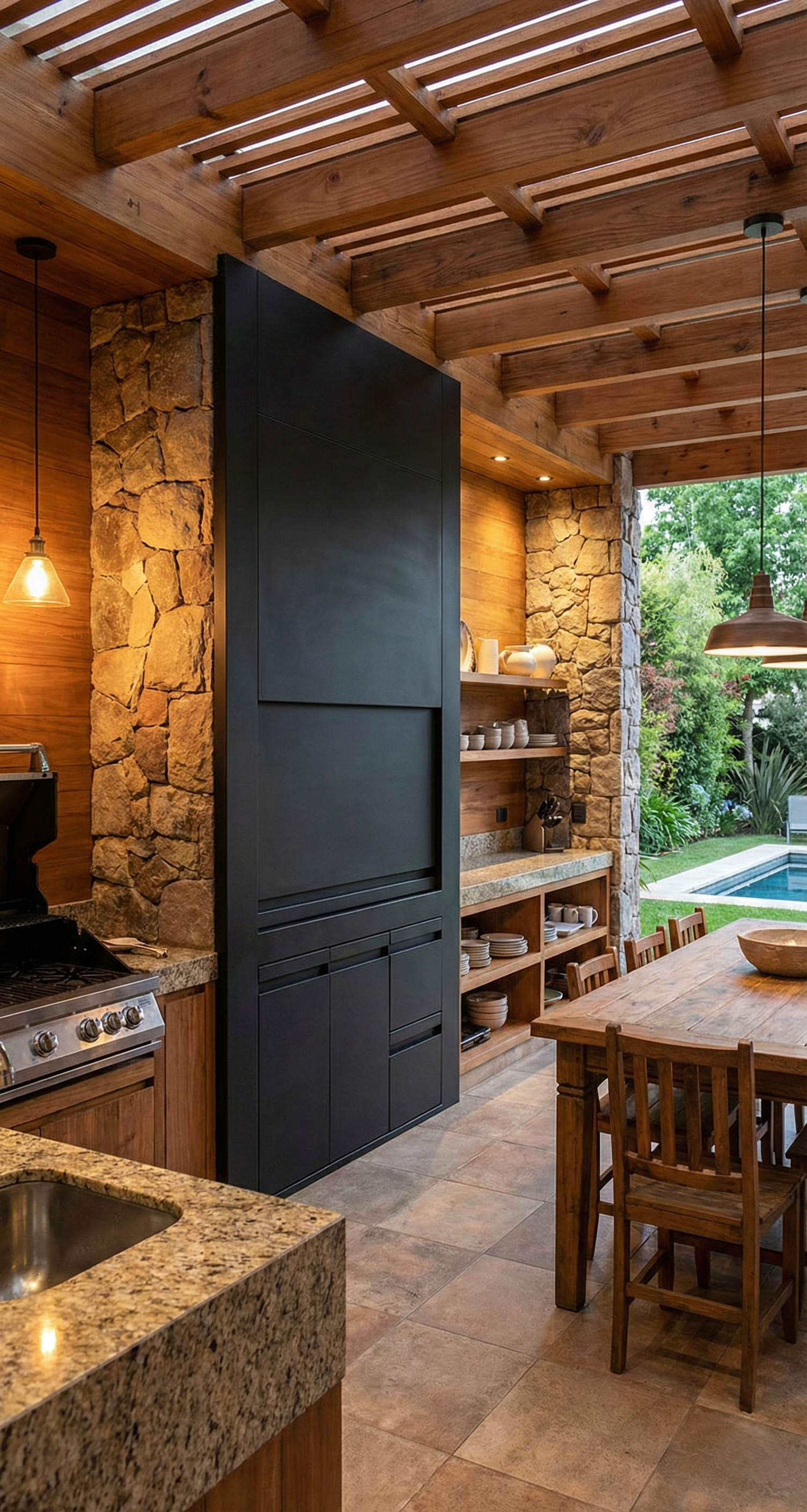 Frente de asador en galería