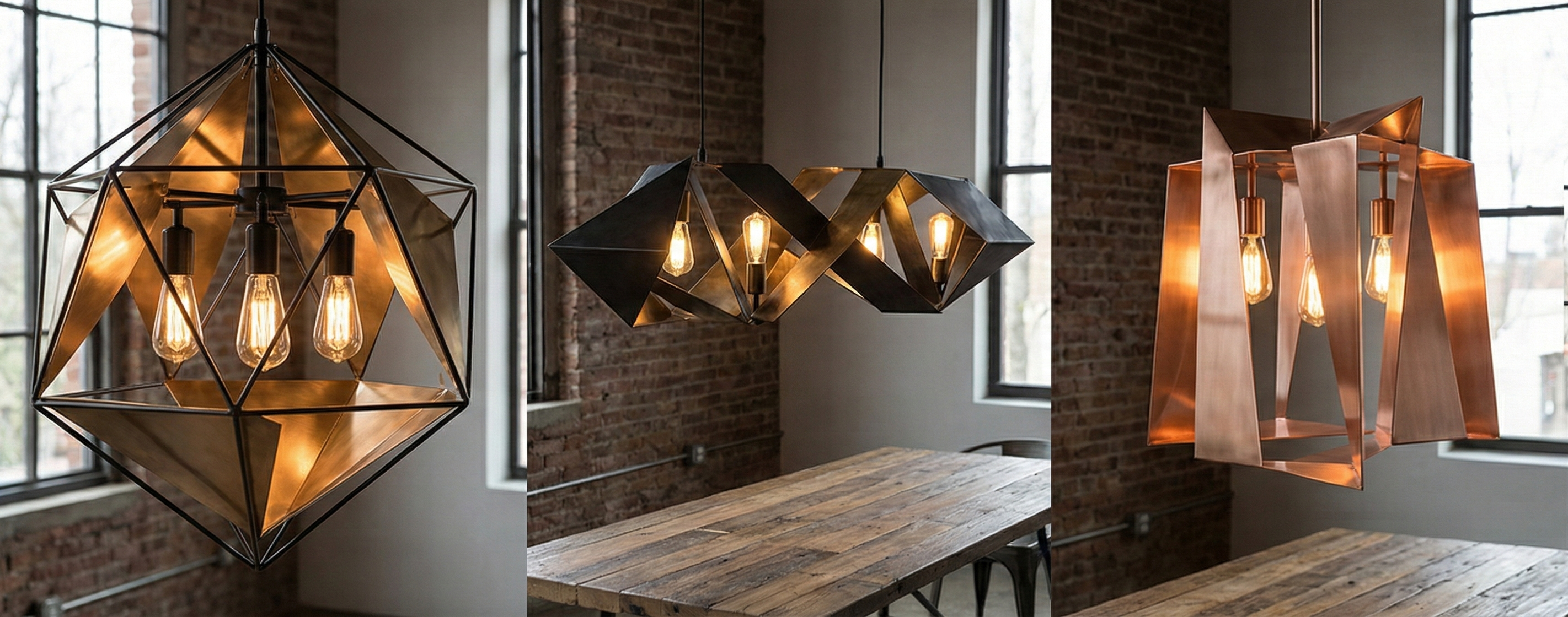 Luminarias artesanales hierro cobre